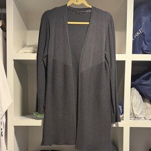 Gray Open Front Cardigan
